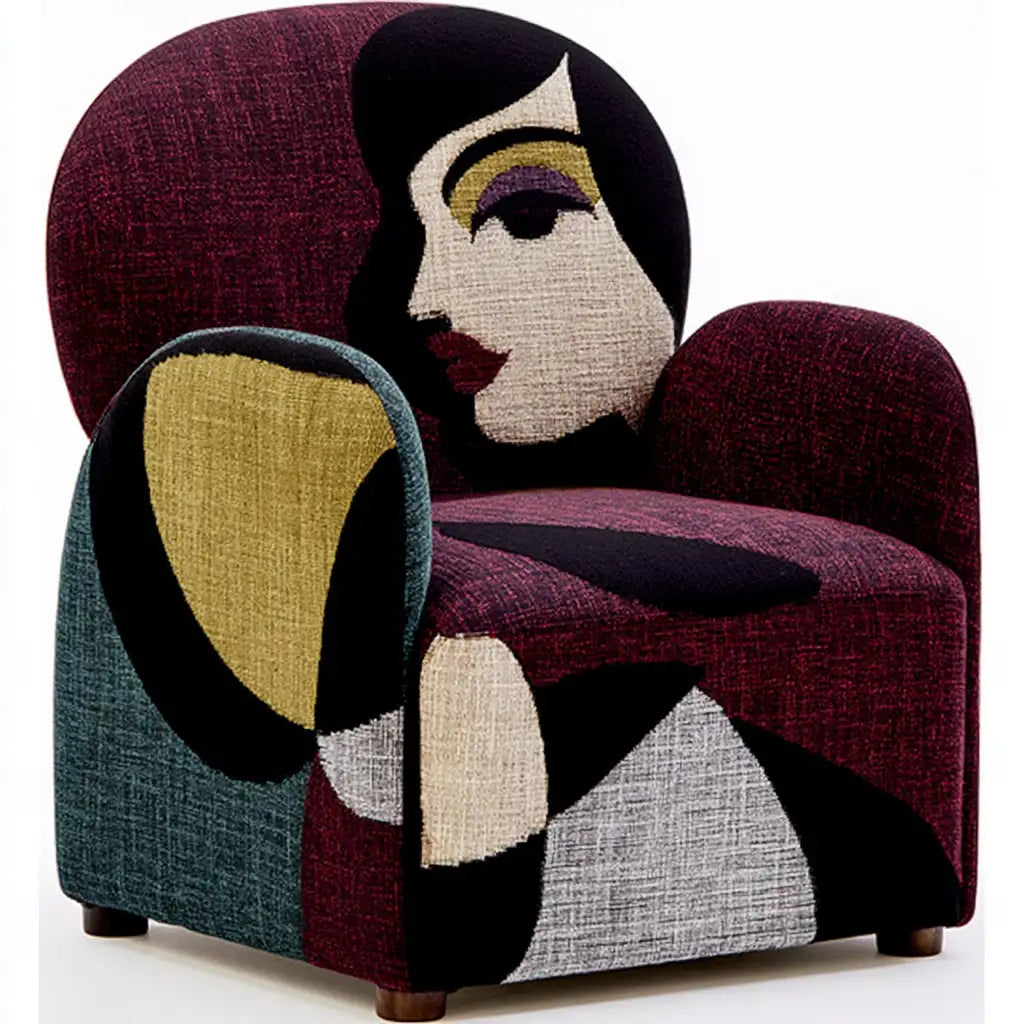 Poltrona dalle linee moderne, nero e rosso, per la casa
