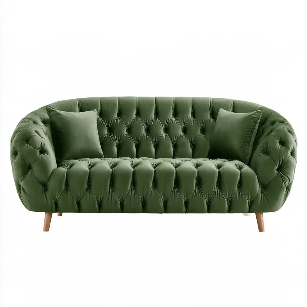 Divano dal design essenziale, verde, per la casa