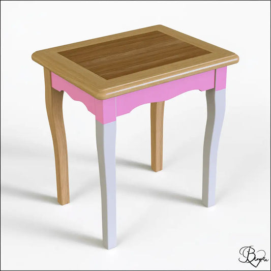 Comodino dalle linee moderne, rosa e beige, per la casa