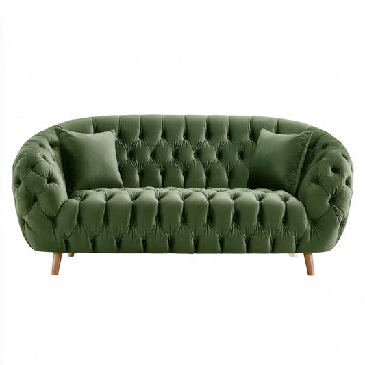 Divano dal design essenziale, verde, per la casa